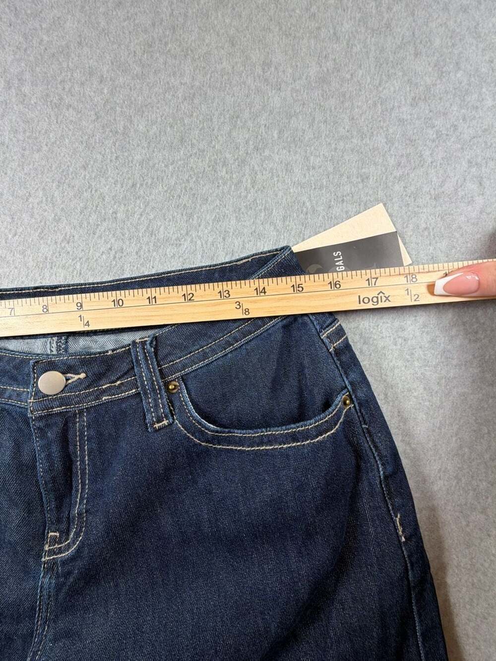 Flamingals Dark Wash High Rise Wide Leg Denim Jeans - Picture 4 of 11
